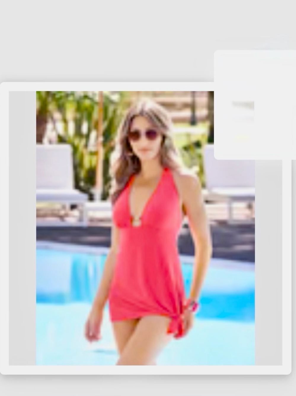 Boston Proper Hardware Halter Swim Dress color is Coral